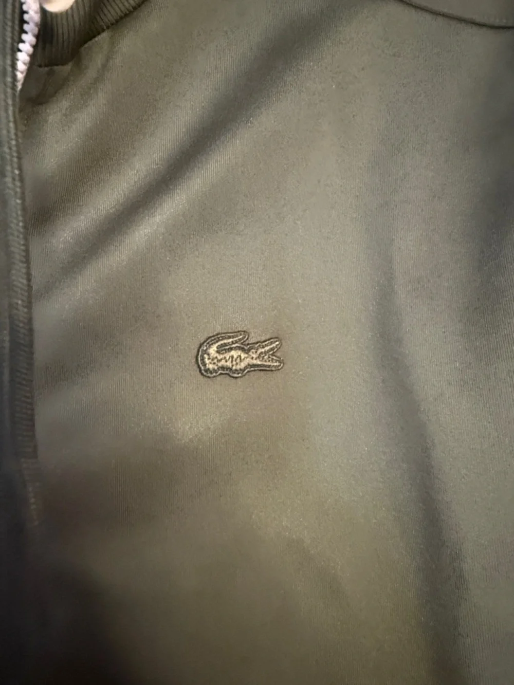 Lacoste Olive Green Full Zip Track Jacket Men’s Medium White Zip Minimal Sport - Picture 3 of 10